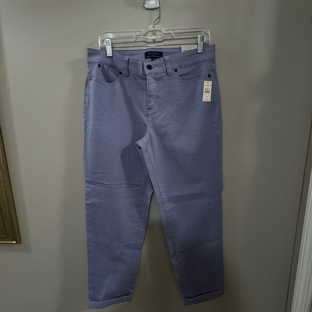 NWT Talbots Women's Simply Flattering 5-Pocket Ankle Cuffed Pants. Size 8